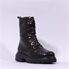 Wonders Bones Lace Military Boot - Brown Snake